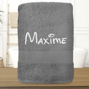 Serviette de bain Gris Foncé personnalisée - 450gr/m²