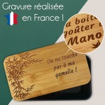 Boite à repas personnalisable avec un texte - Modèle Bambou