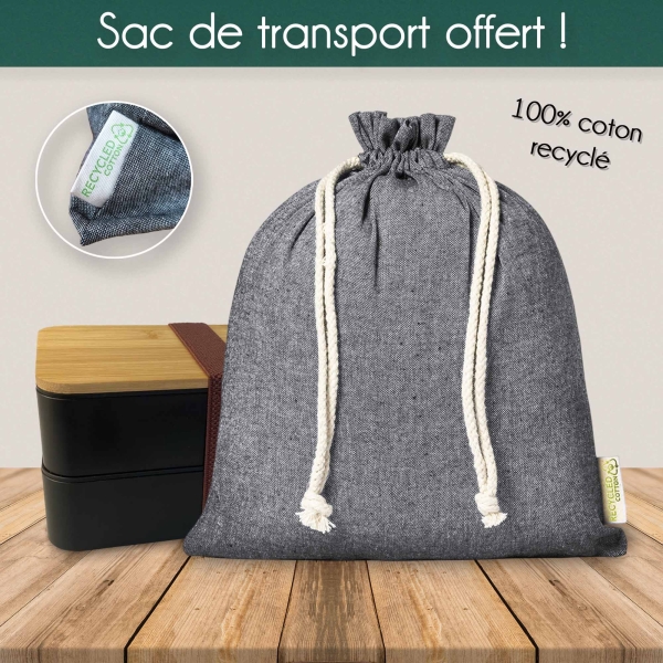 Lunchbox double personnalisée avec votre texte - Modèle Lune