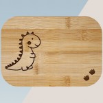 Boite à goûter enfant personnalisée avec un texte - Modèle Dino