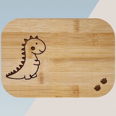 Boite à goûter enfant personnalisée avec un texte - Modèle Dino