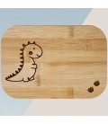 Boite à goûter enfant personnalisée avec un texte - Modèle Dino