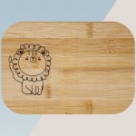 Boite à goûter enfant gravée avec votre texte - Modèle Lion