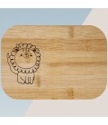Boite à goûter enfant gravée avec votre texte - Modèle Lion