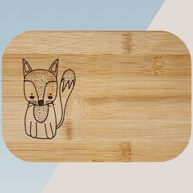 Boite à goûter gravée avec votre texte - Modèle Renard
