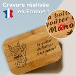 Boite à goûter gravée avec votre texte - Modèle Renard