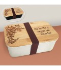 Lunchbox gravée avec votre texte - Modèle bambou