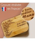 Lunchbox gravée avec votre texte - Modèle bambou