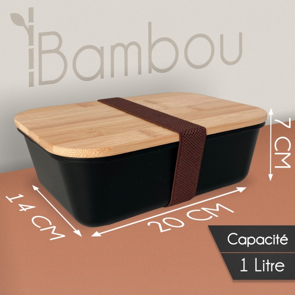 Lunchbox gravée avec votre texte - Modèle bambou