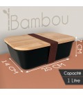 Lunchbox gravée avec votre texte - Modèle bambou