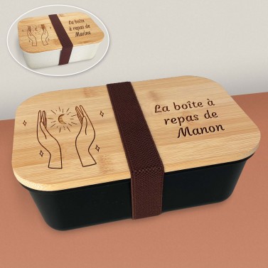 Boite à repas personnalisée avec votre texte - Modèle Lune