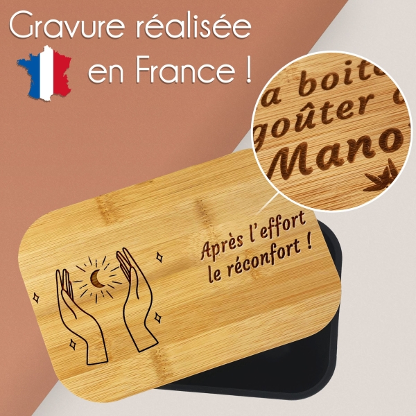 Boite à repas personnalisée avec votre texte - Modèle Lune
