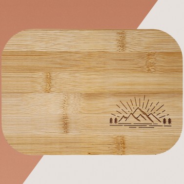 Boite à repas gravée avec votre prénom - Modèle Montagne