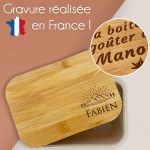 Boite à repas gravée avec votre prénom - Modèle Montagne