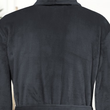 Robe de chambre anthracite brodée