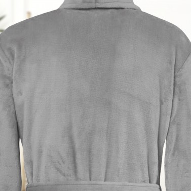 Peignoir de chambre gris homme brodé