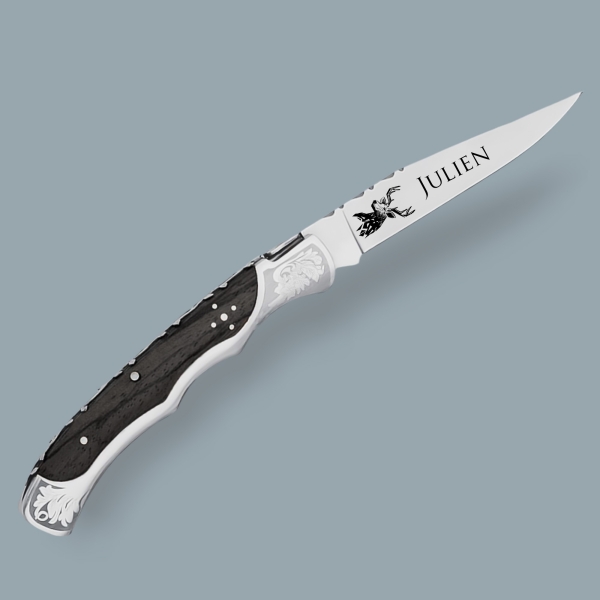 Couteau laguiole baroque gravé