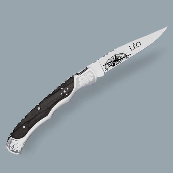 Couteau laguiole baroque gravé