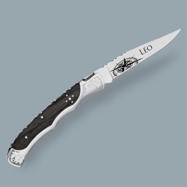 Couteau laguiole baroque gravé