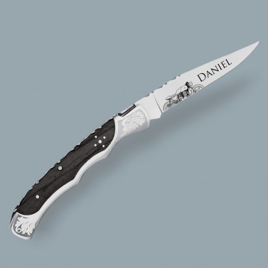 Couteau laguiole baroque gravé