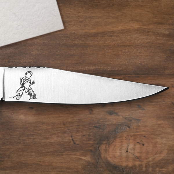 Couteau laguiole baroque gravé