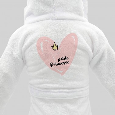Peignoir bébé blanc à personnaliser - Modèle Petite princesse