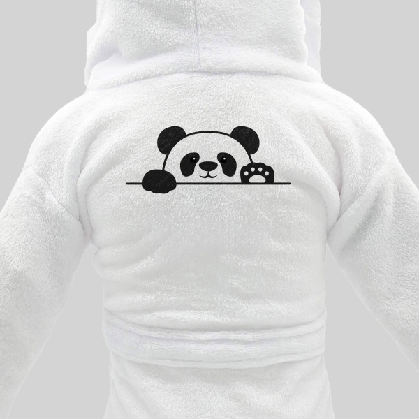 Peignoir bébé blanc à personnaliser - Modèle Panda