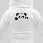 Peignoir bébé blanc à personnaliser - Modèle Panda