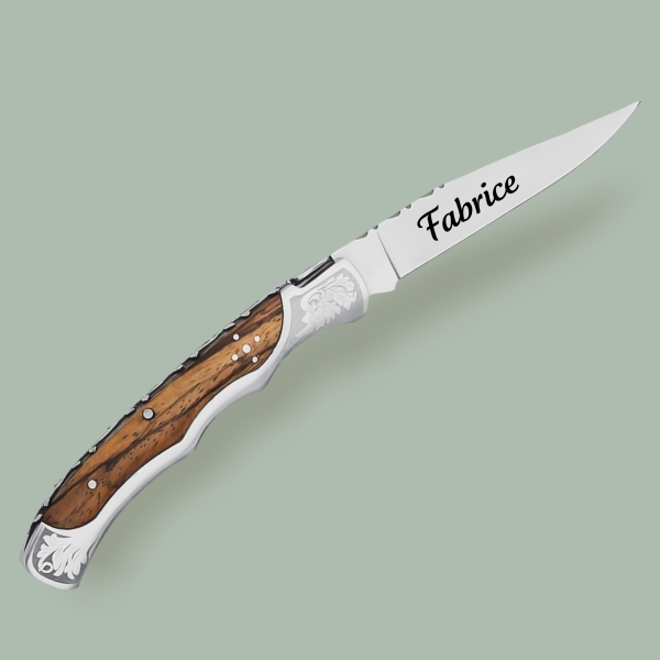 Couteau laguiole bois marron personnalisé