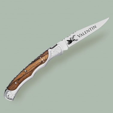 Couteau laguiole bois marron personnalisé