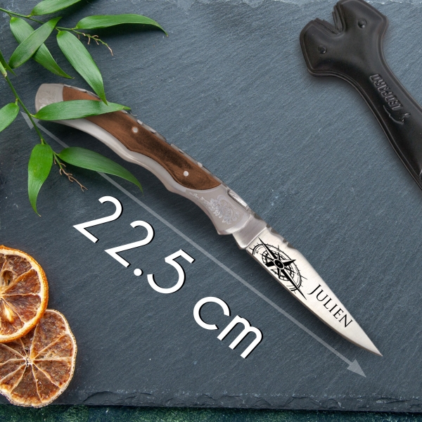 Couteau laguiole bois marron personnalisé