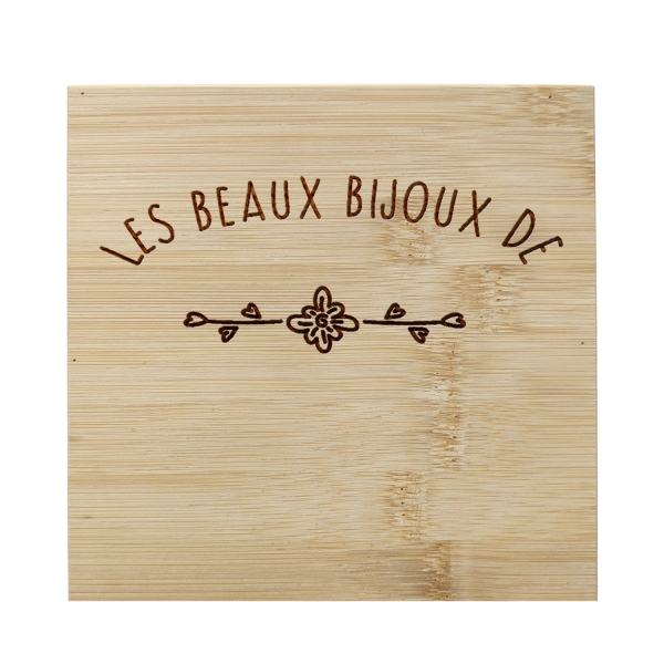 Boite à bijoux en bois prénom personnalisée