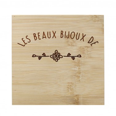 Boite à bijoux en bois prénom personnalisée