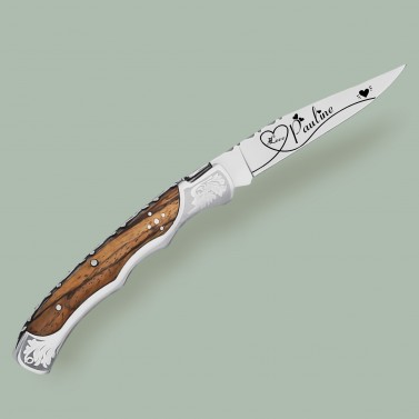 Couteau laguiole bois marron personnalisé