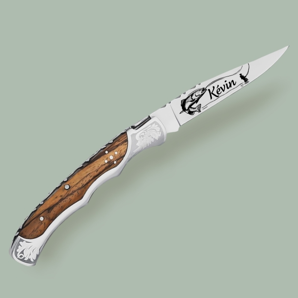 Couteau laguiole bois marron personnalisé