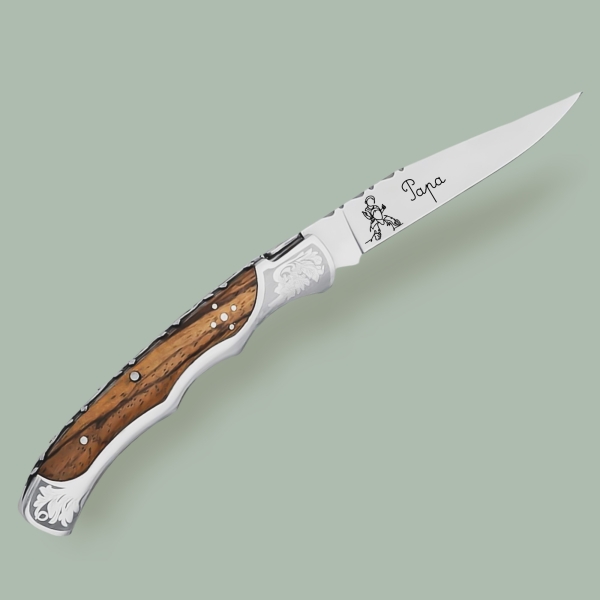 Couteau laguiole bois marron personnalisé