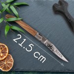 Couteau manche en frêne avec un prénom