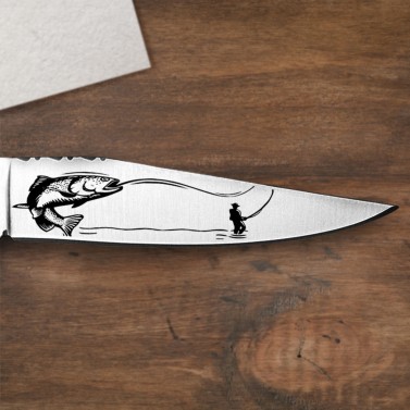 Couteau manche en frêne avec un prénom