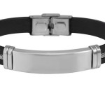 Bracelet silicone et acier à graver