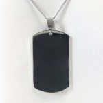 Collier grande plaque avec texte personnalisé