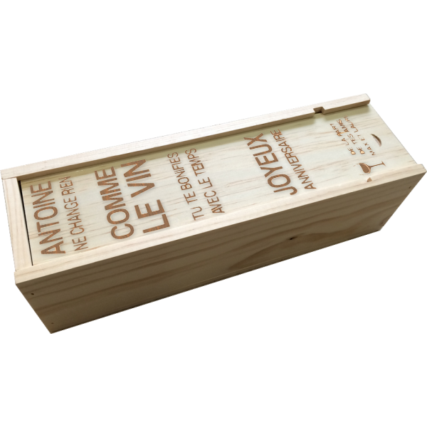 Caisse à vin anniversaire gravé