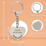 Porte-clés cœur personnalisé - Modèle Lauriers