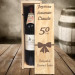 Caisse à vin anniversaire gravé