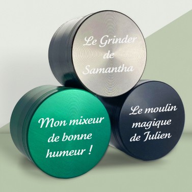 Grinder personnalisable - 3 coloris - Modèle Texte