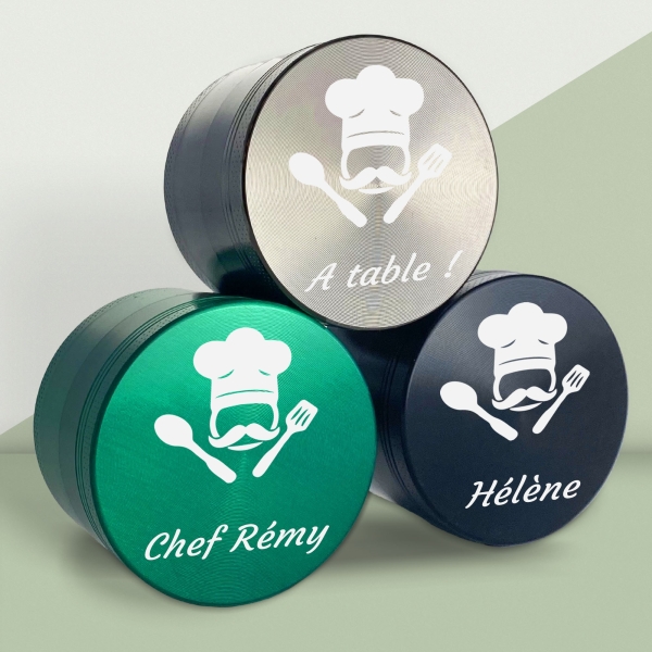 Grinder simple prénom gravé - Modèle Cuisine