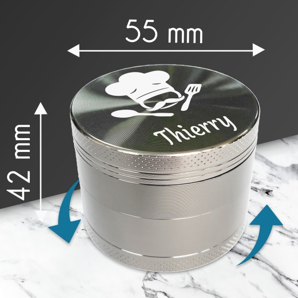 Grinder simple prénom gravé - Modèle Cuisine