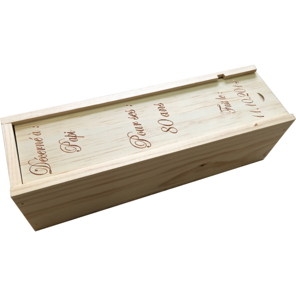 Caisse à vin anniversaire gravé