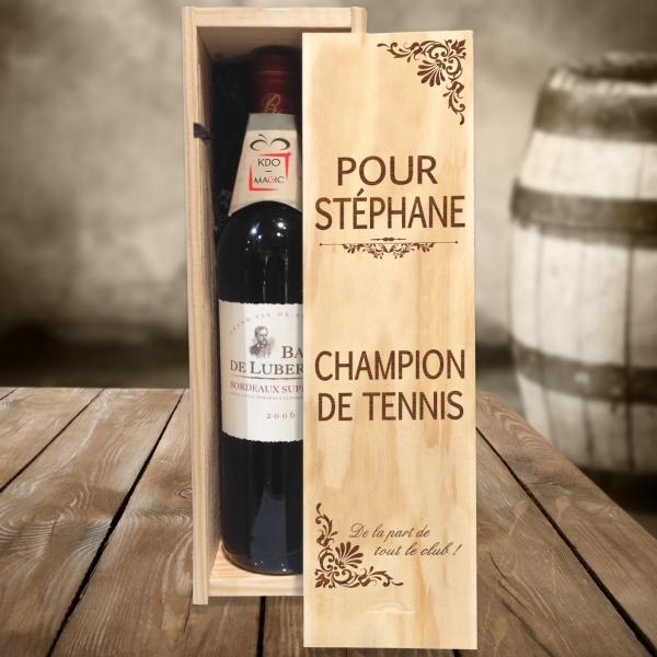 Caisse à vin anniversaire gravé
