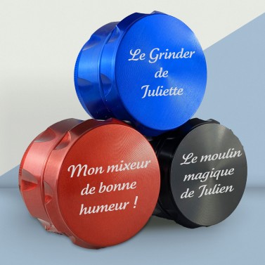 Grinder relief personnalisable - 3 coloris - Modèle Texte