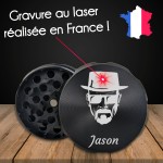 Grinder relief gravé avec votre prénom - Modèle Mr White